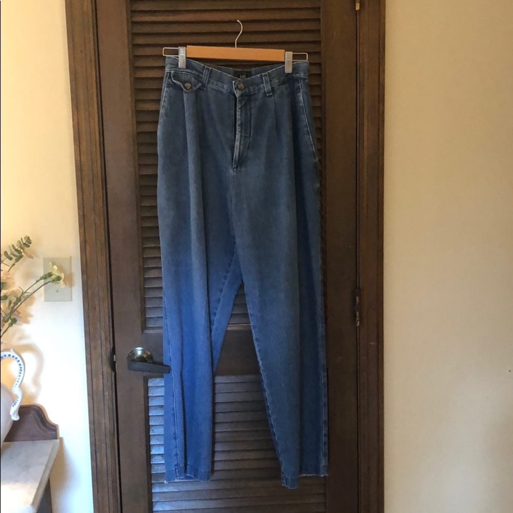 Lee high waist pleated tapered jeans